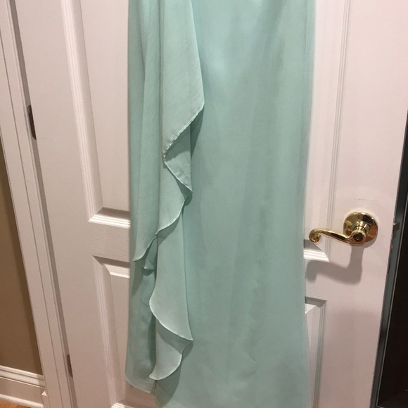 David’s Bridal, mint, one strap bridesmaids dress - Picture 3 of 4